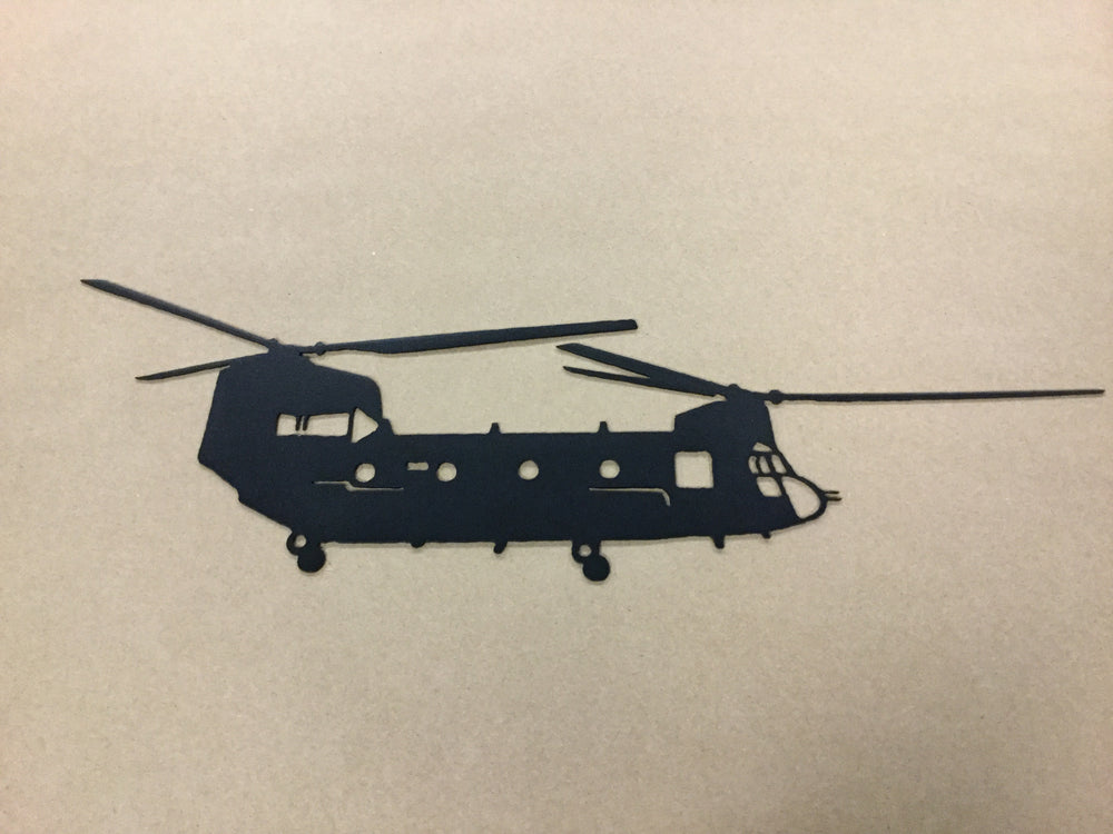 CH-47 Chinook Helicopter Silhouette  - metal wall art