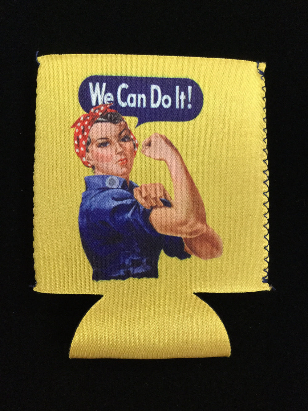Rosie the Riveter Beverage Can Cooler