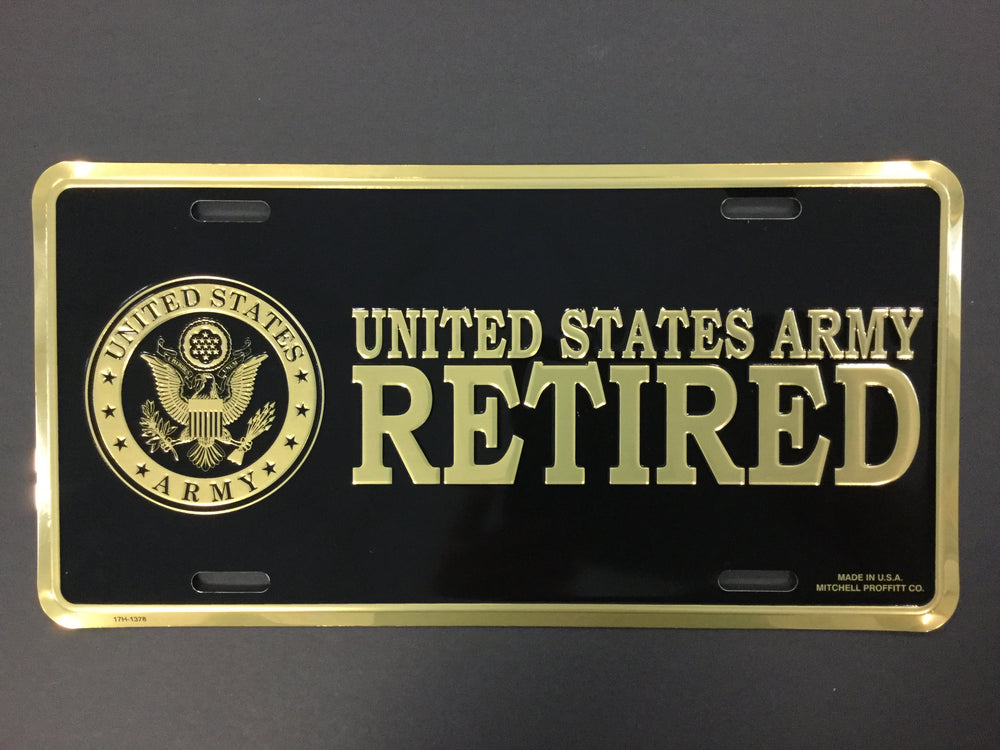 US Army Retired - License Plate