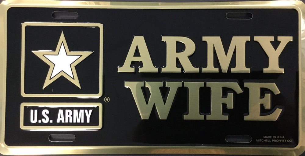 Army Wife with US Army Star Logo License Plate