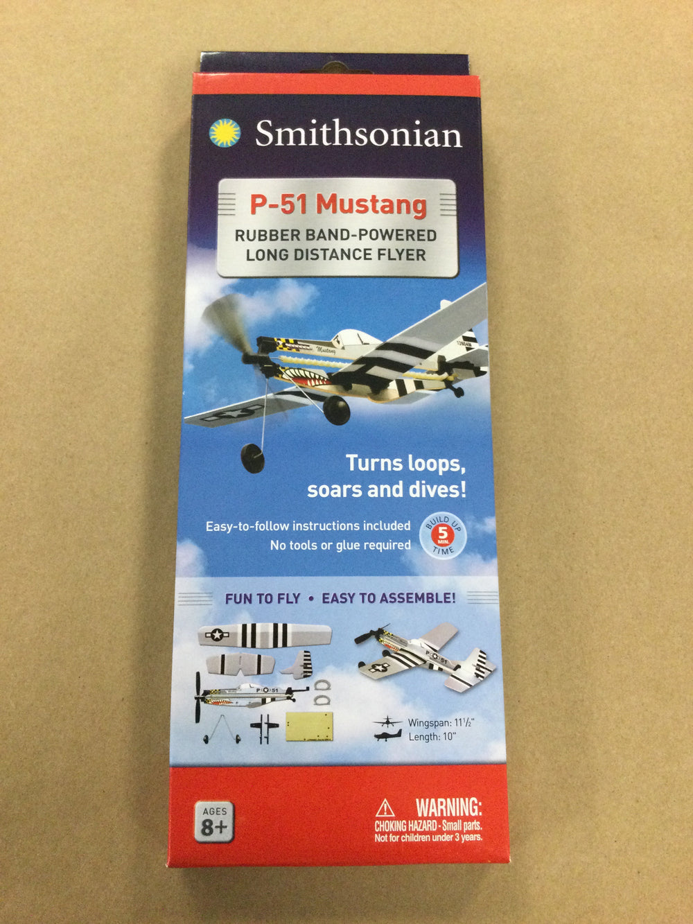 Smithsonian P-51 Rubber Band-Powered Long Distance Flyer