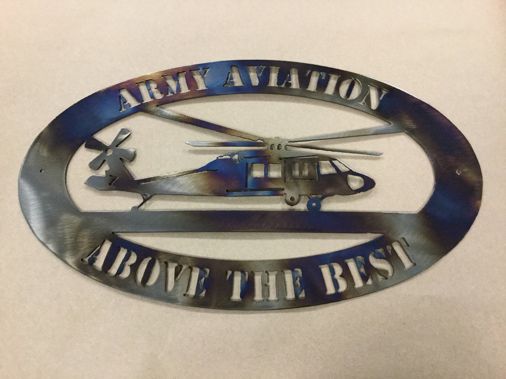 UH-60 Black Hawk Oval - ATB Metal Wall Art