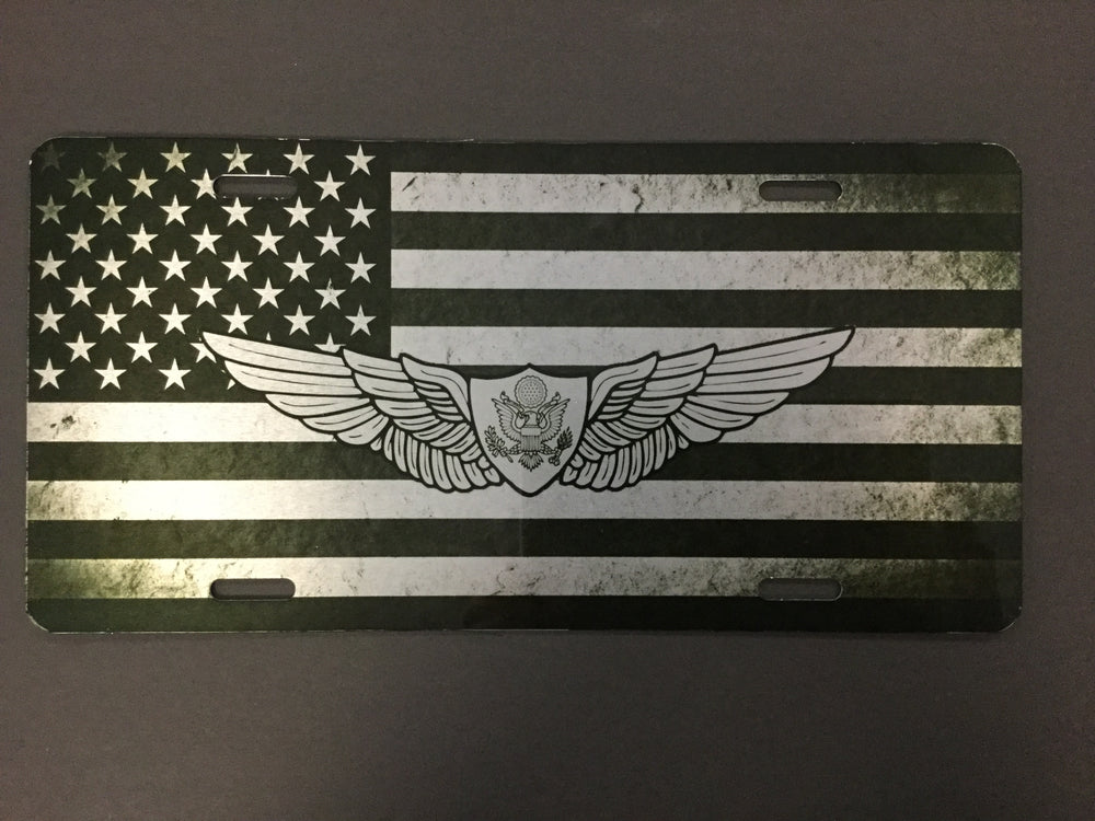 Basic Crew Wing with Flag License Plate