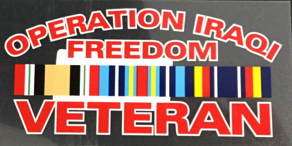 Operation Iraqi Freedom Veteran with Ribbons Decal