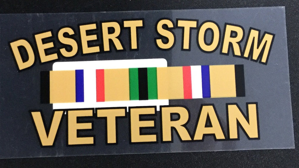 Desert Storm Veteran with Ribbon Decal